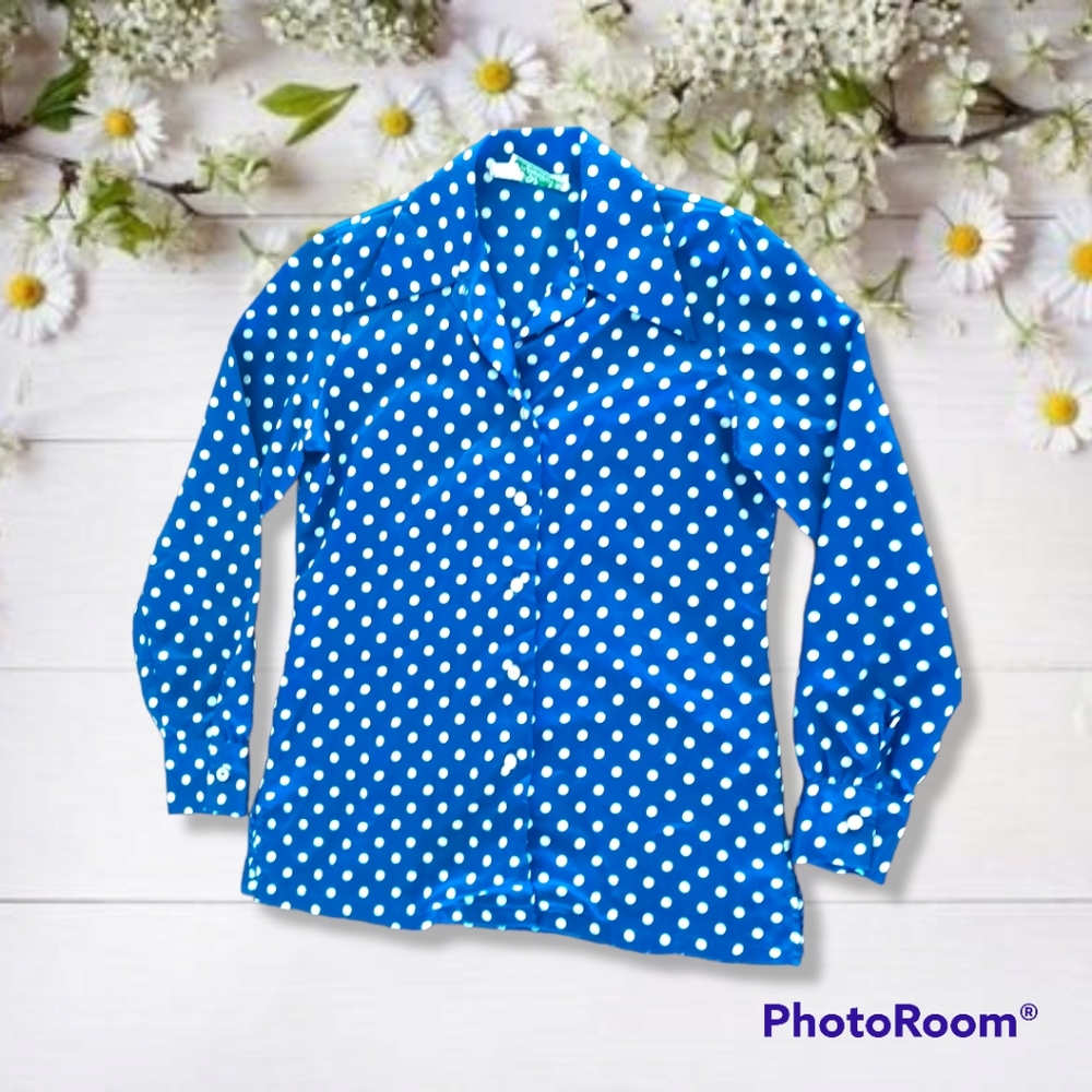 Vintage women's Polka-dot Button down Shirt